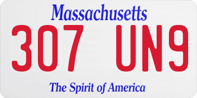 MA license plate 307UN9