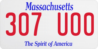 MA license plate 307UO0