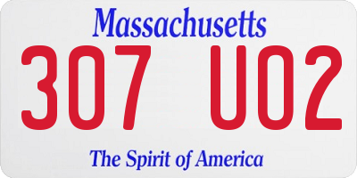 MA license plate 307UO2