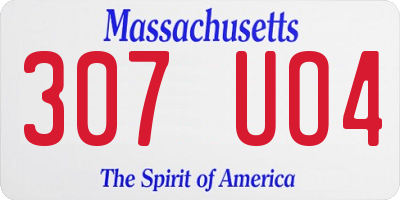 MA license plate 307UO4