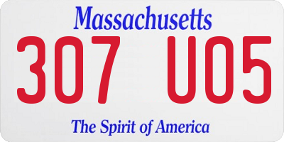 MA license plate 307UO5