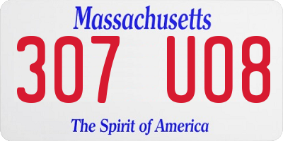 MA license plate 307UO8
