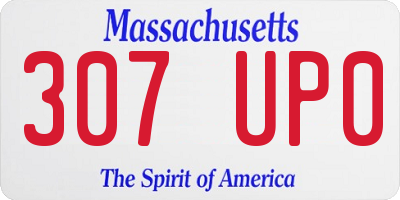 MA license plate 307UP0