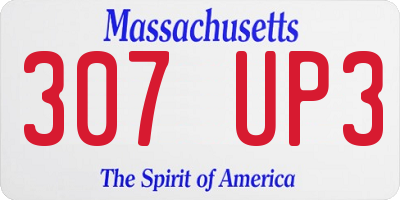 MA license plate 307UP3