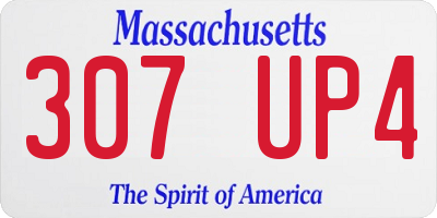 MA license plate 307UP4