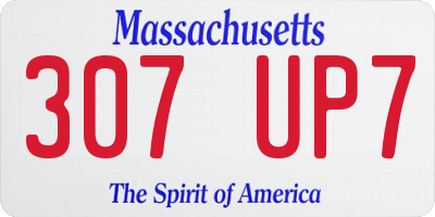 MA license plate 307UP7