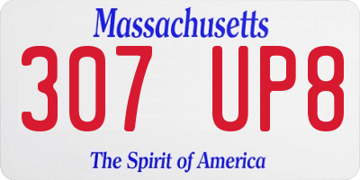 MA license plate 307UP8