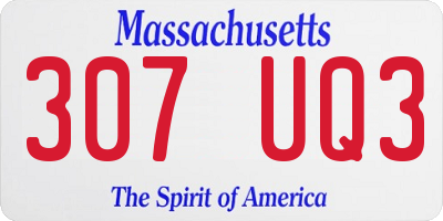 MA license plate 307UQ3