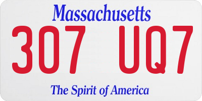 MA license plate 307UQ7