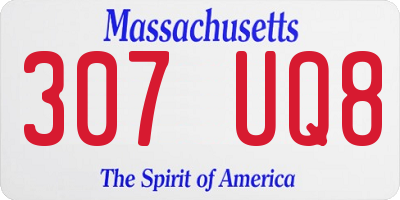 MA license plate 307UQ8