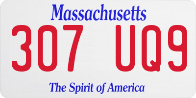 MA license plate 307UQ9