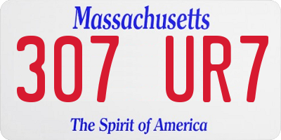 MA license plate 307UR7