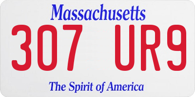 MA license plate 307UR9
