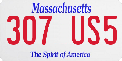 MA license plate 307US5