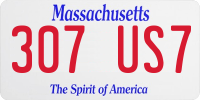 MA license plate 307US7