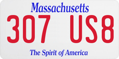 MA license plate 307US8