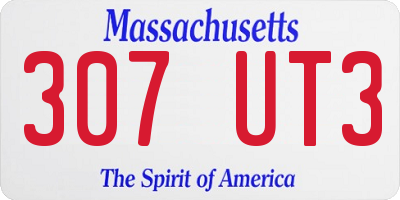 MA license plate 307UT3