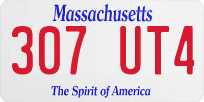 MA license plate 307UT4