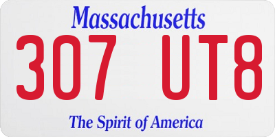 MA license plate 307UT8
