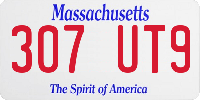 MA license plate 307UT9