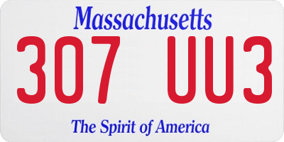 MA license plate 307UU3