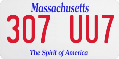 MA license plate 307UU7