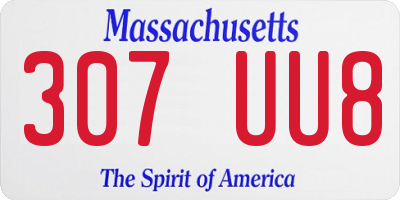 MA license plate 307UU8
