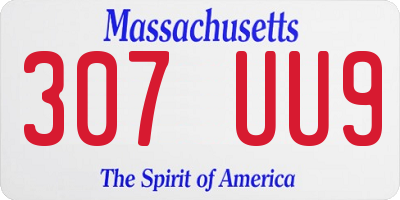 MA license plate 307UU9