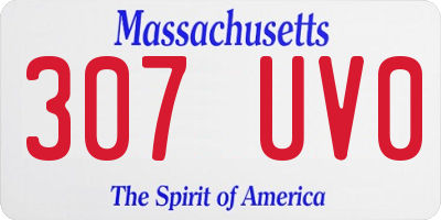 MA license plate 307UV0