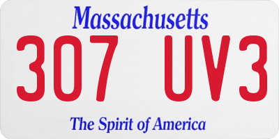 MA license plate 307UV3