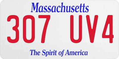 MA license plate 307UV4