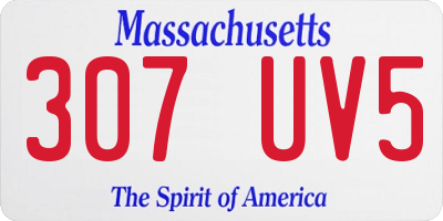 MA license plate 307UV5