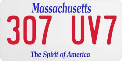 MA license plate 307UV7