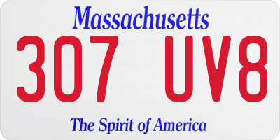 MA license plate 307UV8