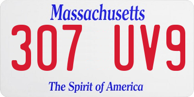 MA license plate 307UV9