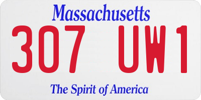 MA license plate 307UW1