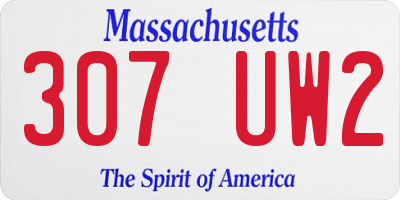 MA license plate 307UW2