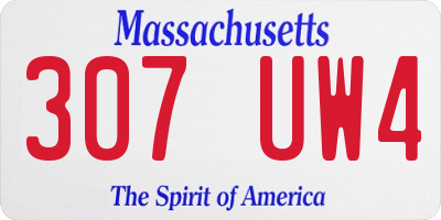 MA license plate 307UW4
