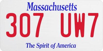 MA license plate 307UW7