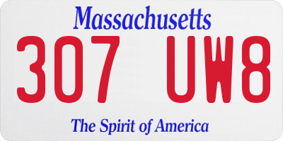 MA license plate 307UW8