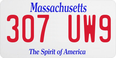 MA license plate 307UW9