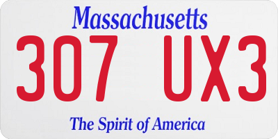 MA license plate 307UX3