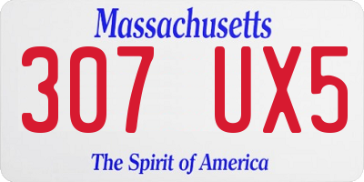 MA license plate 307UX5
