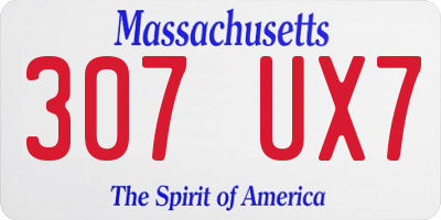 MA license plate 307UX7