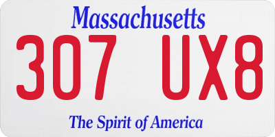 MA license plate 307UX8