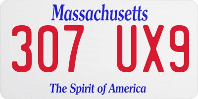 MA license plate 307UX9