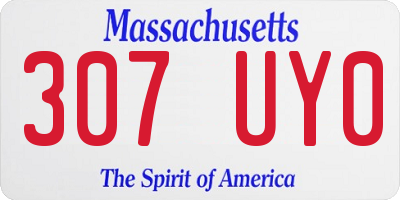 MA license plate 307UY0