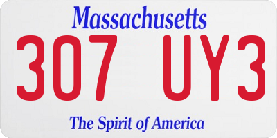 MA license plate 307UY3