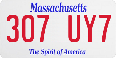 MA license plate 307UY7