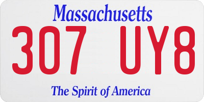 MA license plate 307UY8